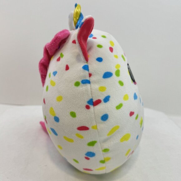 Ty Squish A Boos Harmonie Unicorn Plush Toy 8" Multicolor Dot Pattern Confetti - Picture 5 of 15